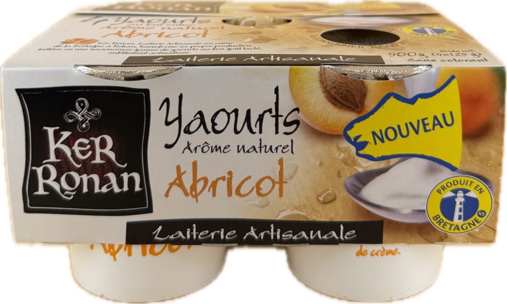 ker ronan yaourts lait entier abricot pack front