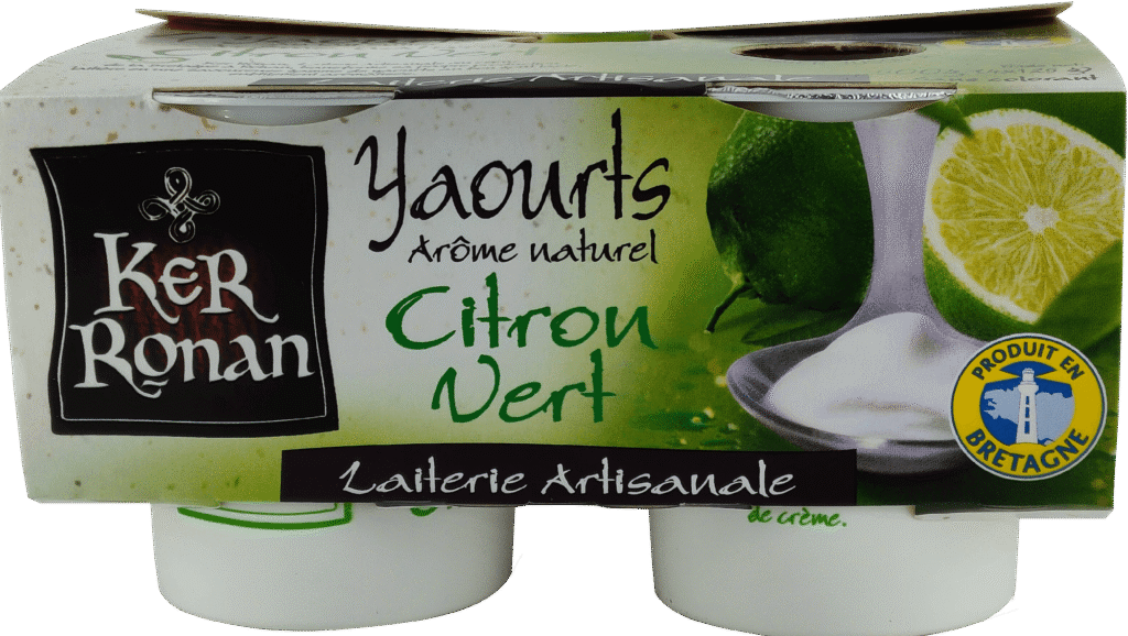 ker ronan yaourts lait entier citron vert pack front