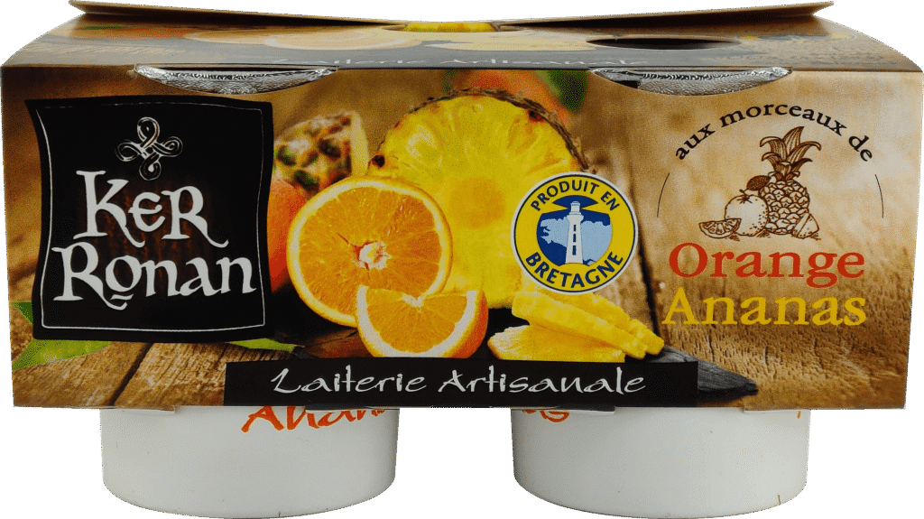 ker ronan yaourts lait entier orange ananas pack front